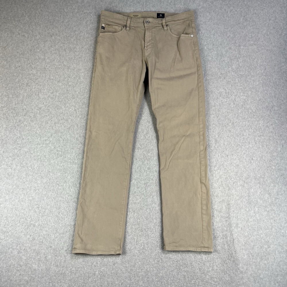 AG Adriano Goldschmied The Graduate Tailored Leg Beige Jeans Pants Mens 33x32